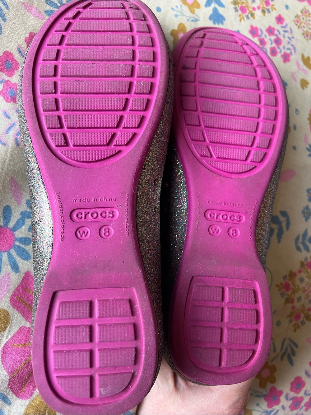 CROCS Glitter Ballet Flats - Size 8 - Picture 6 of 6